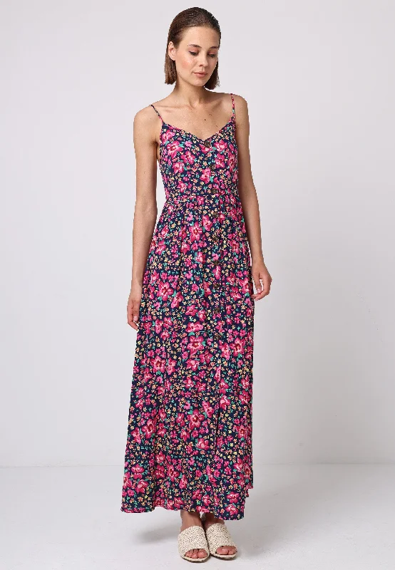 Value Deals Cami Shirred Back Button Detail Maxi Floral Dress