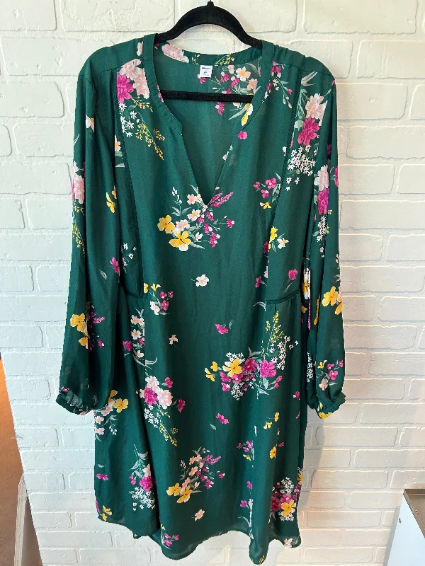 Members Only Dress Casual Midi By Old Navy In Green, Size: 3x