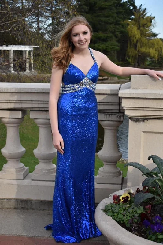Time-Limited Offer Sparkly Royal Blue Long Prom Dresses For Teens Pretty Party Gowns