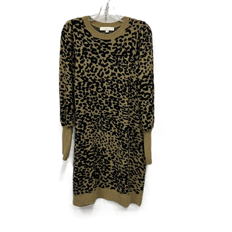 Act Now Dress Casual Midi By Loft In Animal Print, Size: L