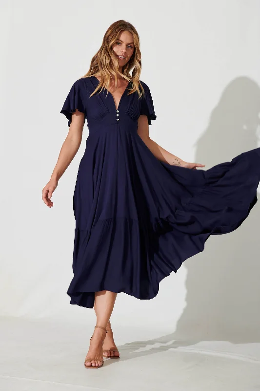 Last Chance Nevada Maxi Dress In Navy