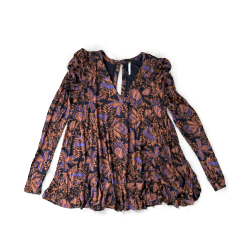 Final Clearance Dress Casual Short By Free People In Black & Orange, Size: M