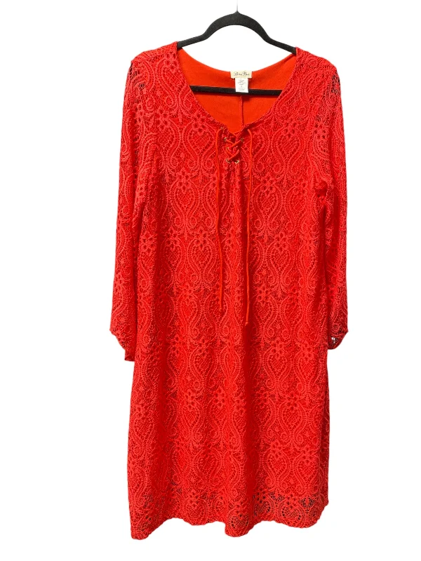 Instant Discount Dress Casual Short By Brittany Black In Red, Size: Xl