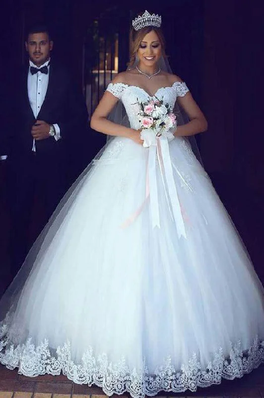Deal Zone Gorgeous Ball Gown Floor Length Off The Shoulder Princess Wedding Dresses With Appliques Deal Zone Gorgeous Ball Gown Floor Length Off The Shoulder Princess Wedding Dresses With Appliques