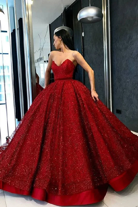 Mega Sale Stunning Sweetheart Ball Gown A Line Prom Dresses with Sequins