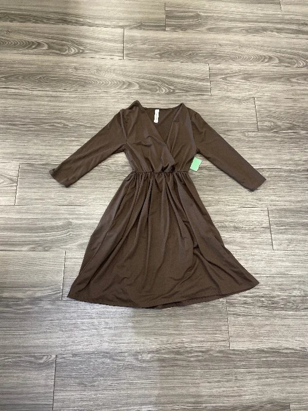 Customer Appreciation Sale Dress Casual Midi By Zenana Outfitters In Brown, Size: S