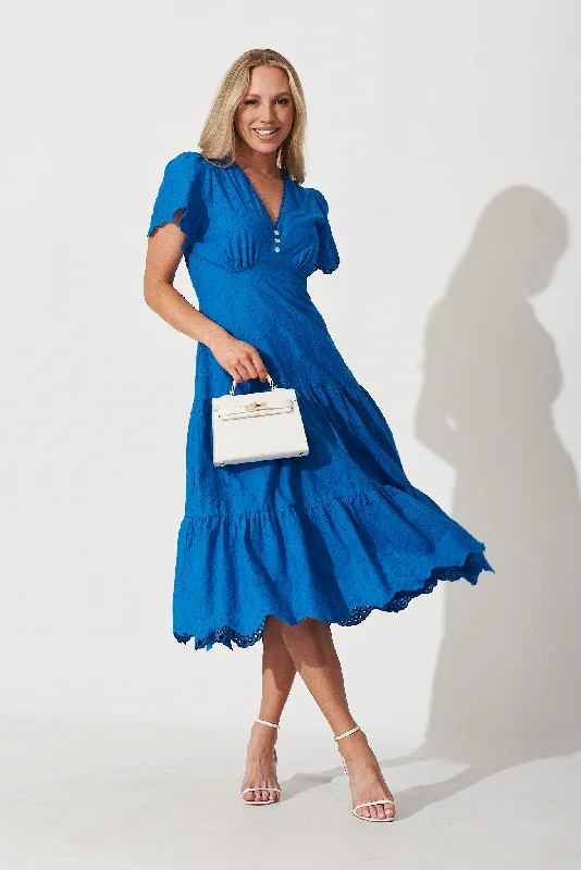 Today’s Deal Charm Midi Dress In Blue Broderie