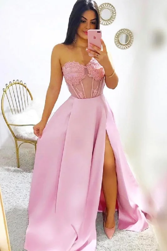Deep Discounts Modest A-line Sweetheart Long Prom Dresses Fashion Prom Gowns