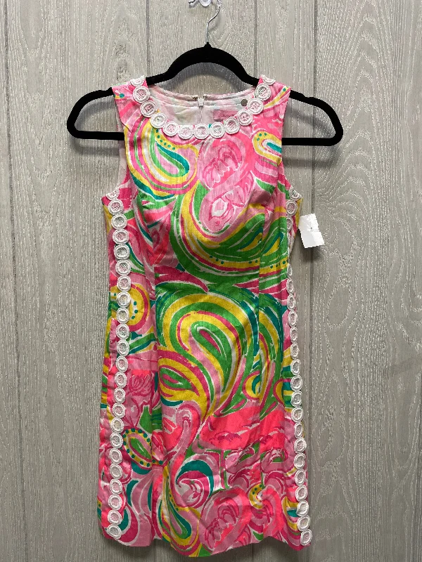 Overstock Dress Casual Short By Lilly Pulitzer In Floral Print, Size: Xs