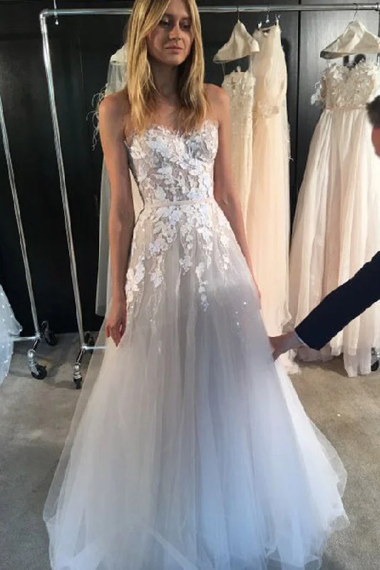 Price Blitz White A Line Brush Train Sweetheart Sleeveless Appliques Wedding Dresses Price Blitz White A Line Brush Train Sweetheart Sleeveless Appliques Wedding Dresses