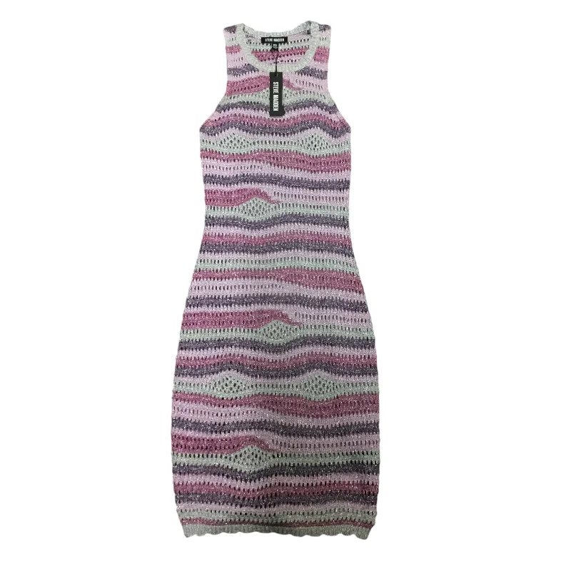 Exclusive Preview Dress Casual Midi By Steve Madden In Purple & Silver, Size: Xs