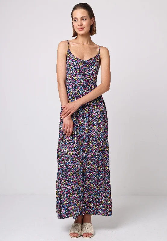 The Best Prices Cami Shirred Back Button Detail Maxi Dress