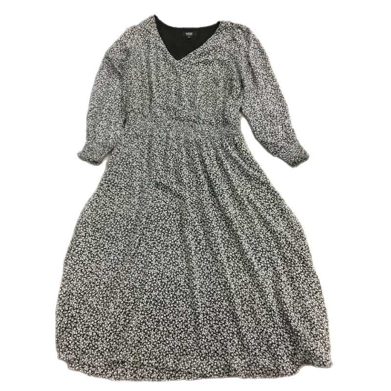 Buy Now Dress Casual Midi By Msk In Black & White, Size: 1x