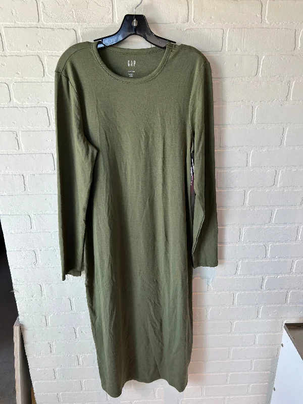 Massive Deals Dress Casual Midi By Gap In Green, Size: L
