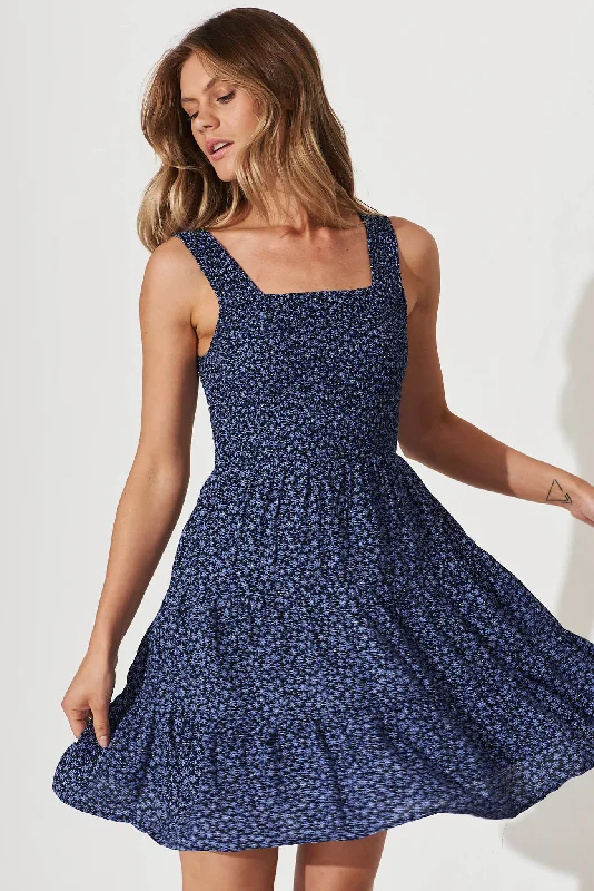 Savings Galore Cove Sundress In Navy Ditsy Floral