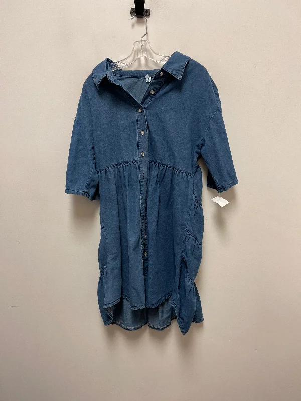 Special Price Dress Casual Short By Clothes Mentor In Blue Denim, Size: Xl