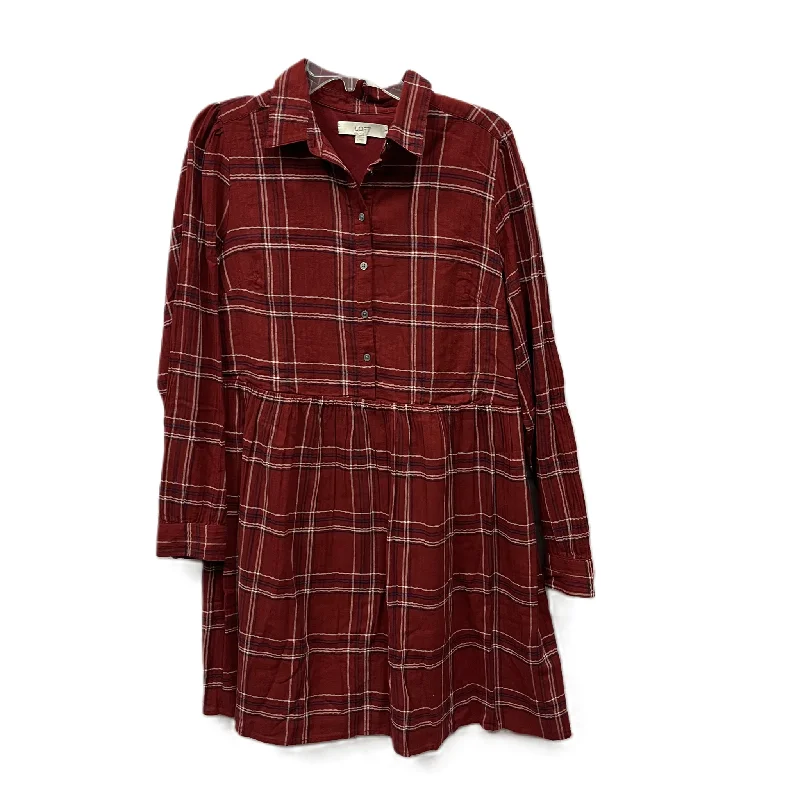 Grand Opening Sale Dress Casual Midi By Loft In Red, Size: L