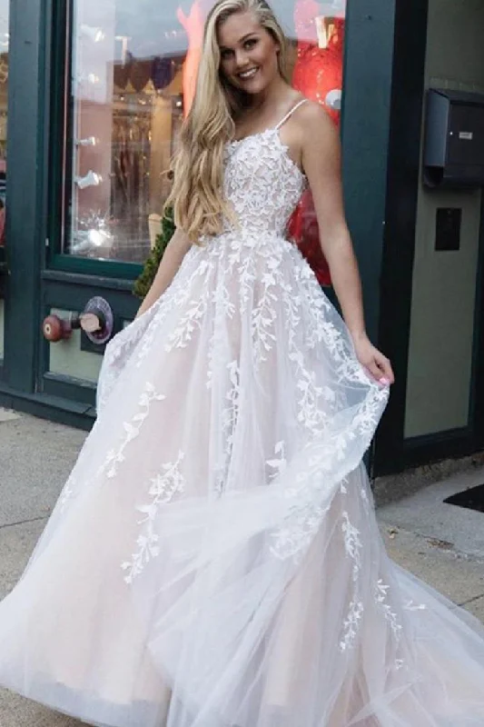 Big Discounts Pretty Long Prom Dresses Lace Appliques Princess Dresses