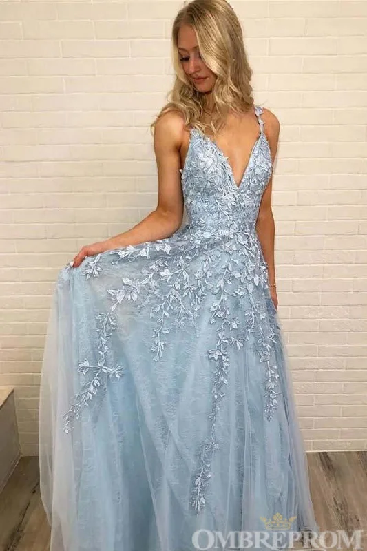 Price Break Sky Blue Prom Dresses Spaghetti Straps Sleeveless Lace Appliques Party Dresses Price Break Sky Blue Prom Dresses Spaghetti Straps Sleeveless Lace Appliques Party Dresses