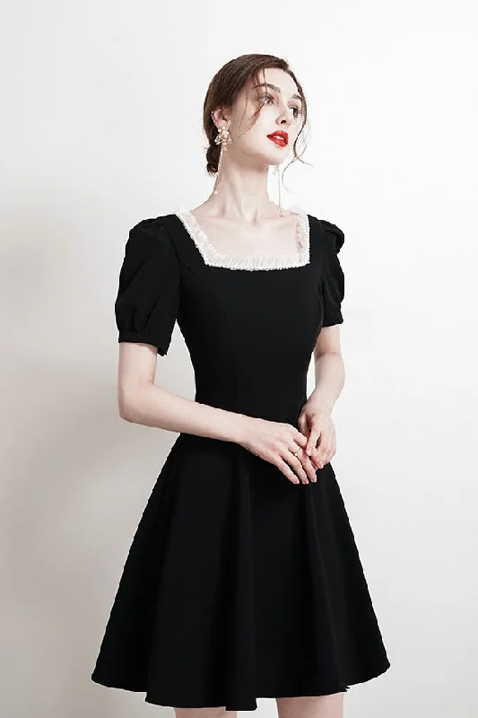 Epic Deals Modest Square Neckline Zipper Back Short Black Homecoming Dresses Cute Dresses Epic Deals Modest Square Neckline Zipper Back Short Black Homecoming Dresses Cute Dresses