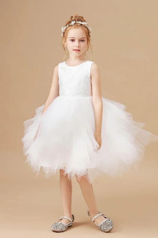Extra Discounts Chic Sleeveless Lace Tulle Flower Girl Dresses