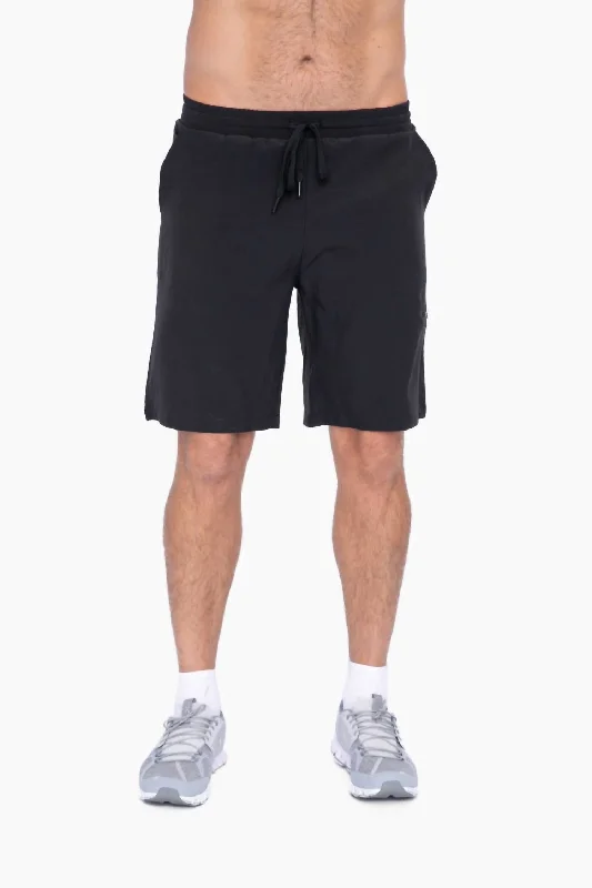 Loyalty Reward Active Drawstring Shorts With Zippered Pouch In Black