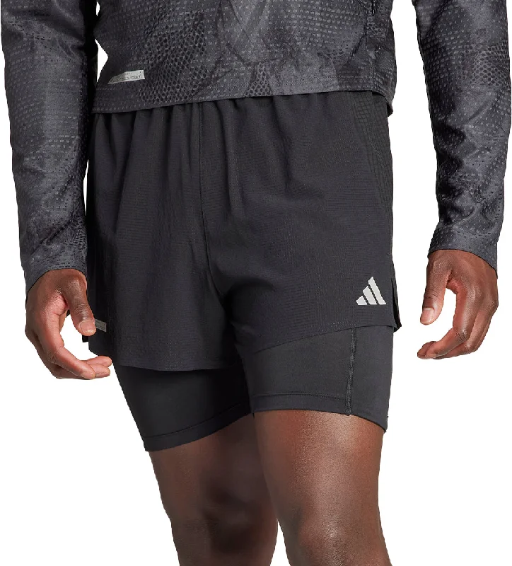 Holiday Sale adidas Ultimate 2 In 1 Mens Running Shorts - Black