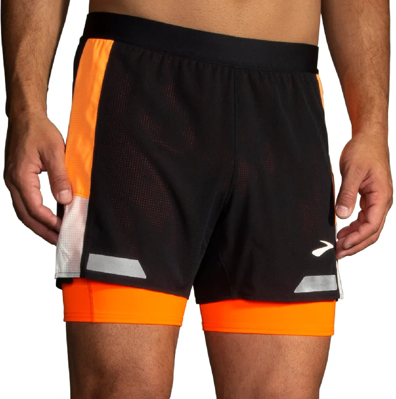 Price Slash Brooks Run Visible 2.0 2 In 1 Mens Running Shorts - Black
