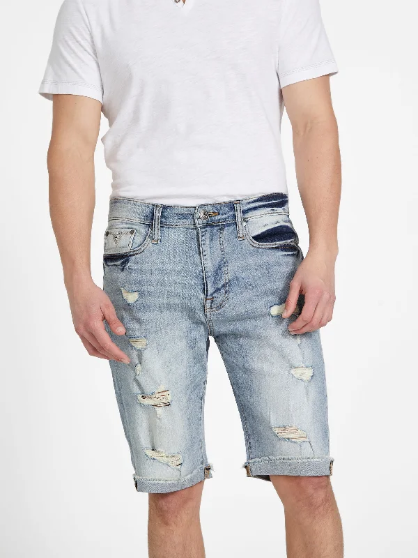 Closeout Sale Eco Abby Distressed Straight Denim Shorts