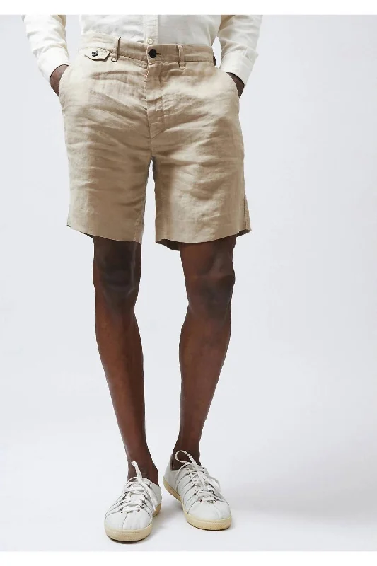 Limited Time Offer Linen Moore Short In Khaki