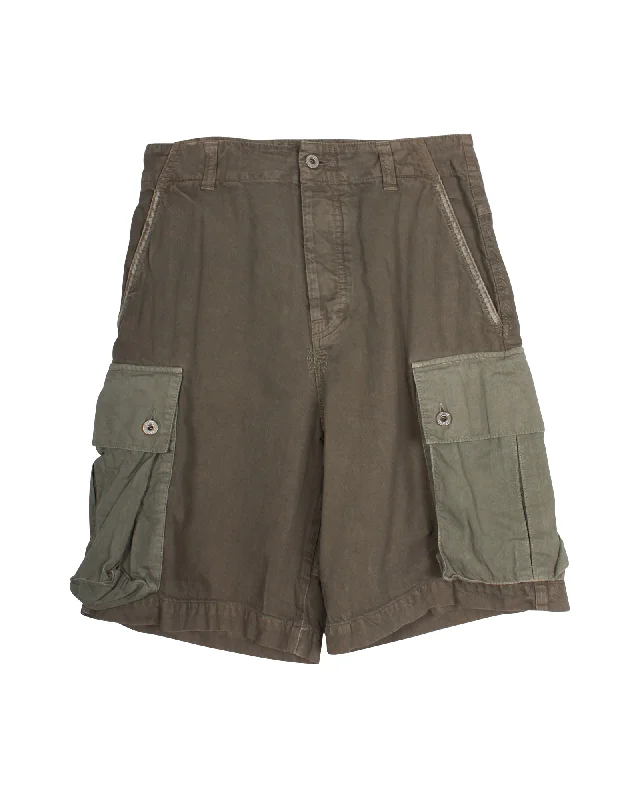Price Drop Loewe Cargo Shorts in Khaki Cotton