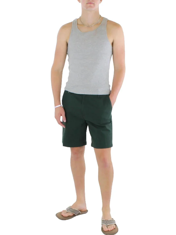 Exclusive Preview Mens Canvas Stretch Deck Shorts Flat Front