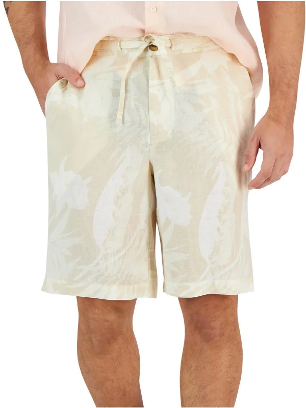 Today Only Mens Linen Floral Casual Shorts