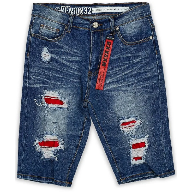 Lowest Prices Mens Slim Fit Ripped Denim Shorts
