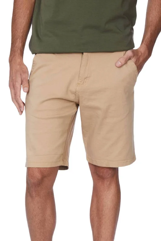 Price Blitz Men's Stretch 4 Pocket Chino Shorts In Khaki
