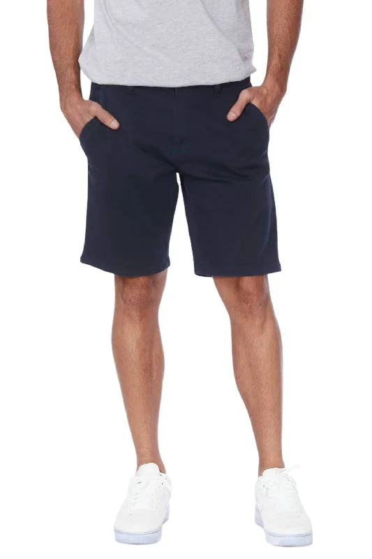 Inventory Reduction Men's Stretch 4 Pocket Chino Shorts In Navy