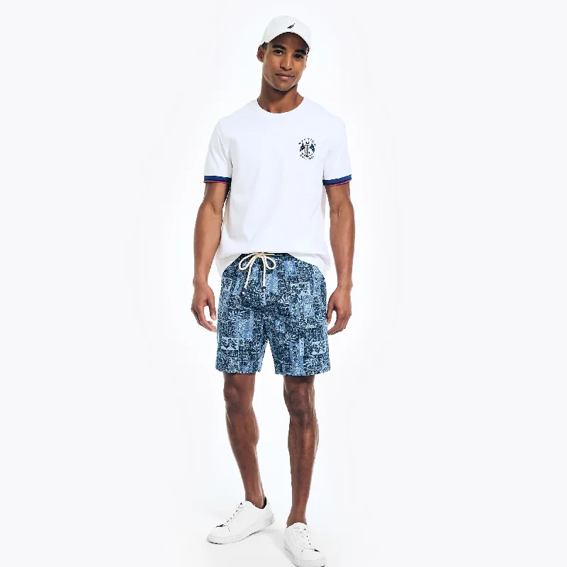 New Arrival Nautica Mens 7" Pull-On Printed Boardwalk Short