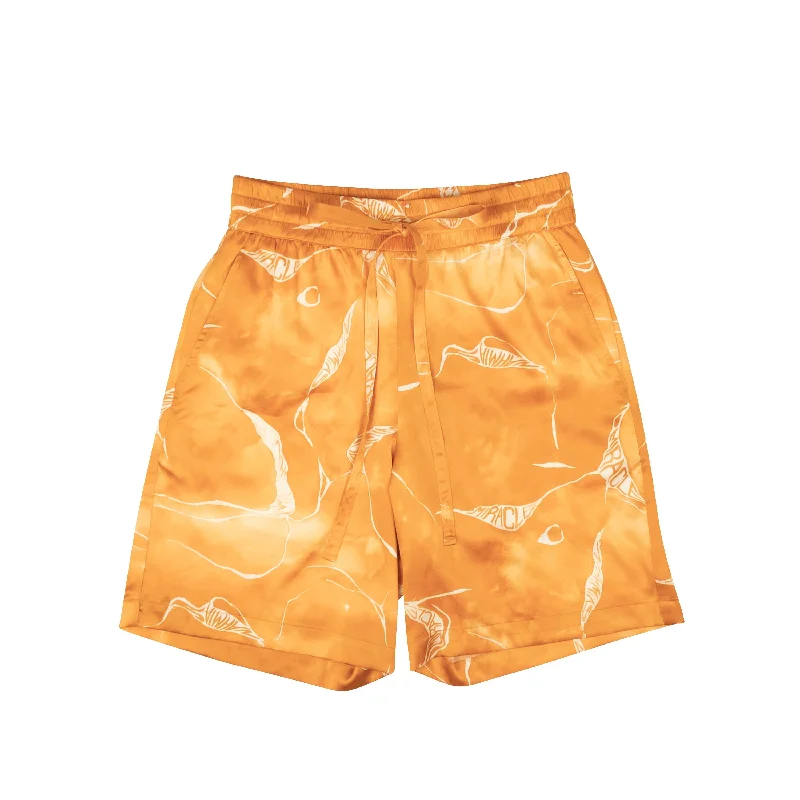 Fantastic Offers Orange Miracle Tie Dye Silk Shorts