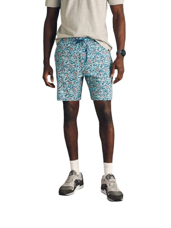 Limited Stock Shorelite Active Short 7" In Seafoam Beach Blossom
