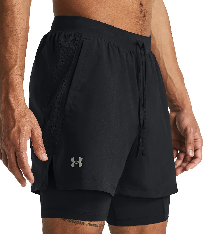 While Supplies Last Under Armour Launch 2 In 1 Mens Running Shorts - Black
