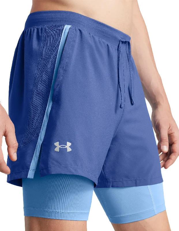 Special Price Under Armour Launch 2 In 1 Mens Running Shorts - Blue