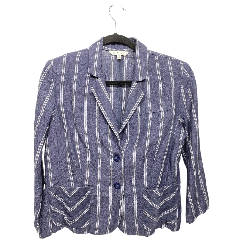 Act Now Blazer By Cabi In Striped Pattern, Size: 6