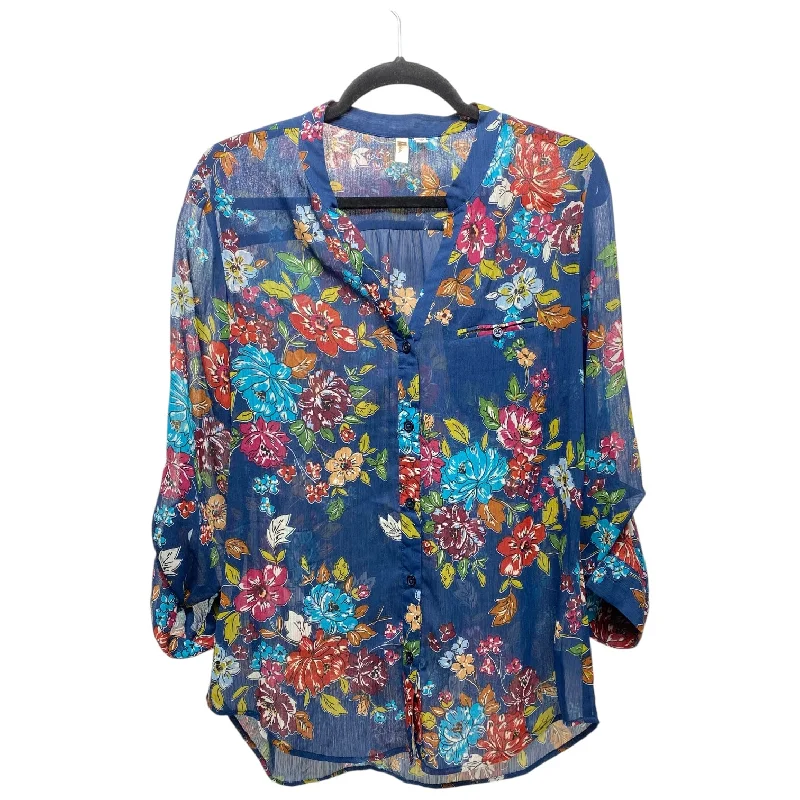 While Supplies Last Blouse Long Sleeve By Kut In Floral Print, Size: M