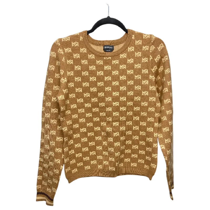Discount Extravaganza Sweater By Bebe In Brown & Cream, Size: L