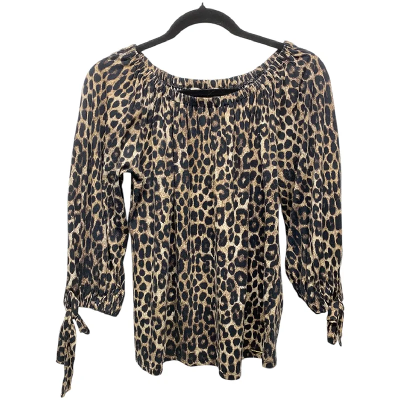 Final Markdown Top 3/4 Sleeve By Michael By Michael Kors In Animal Print, Size: M