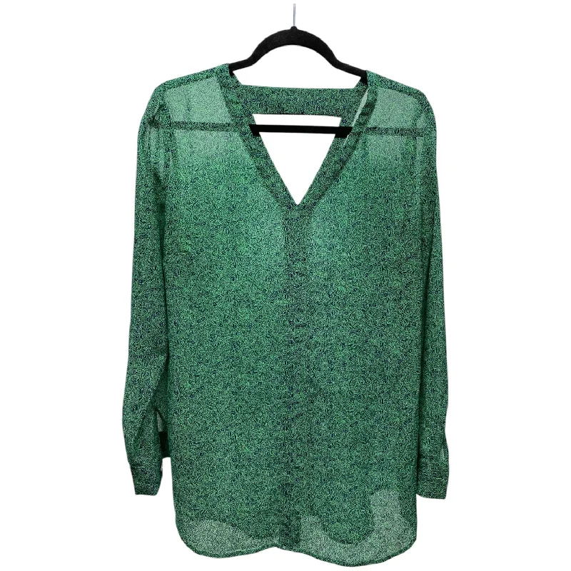 Limited Availability Top Long Sleeve By Cabi In Blue & Green, Size: M
