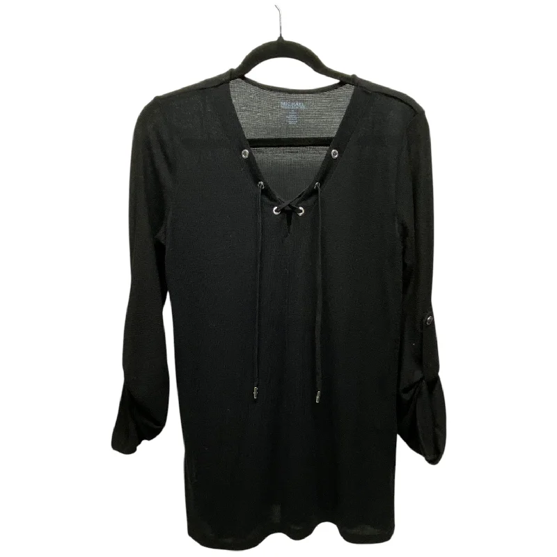 Price Drop Alert Top Long Sleeve By Michael By Michael Kors In Black, Size: M