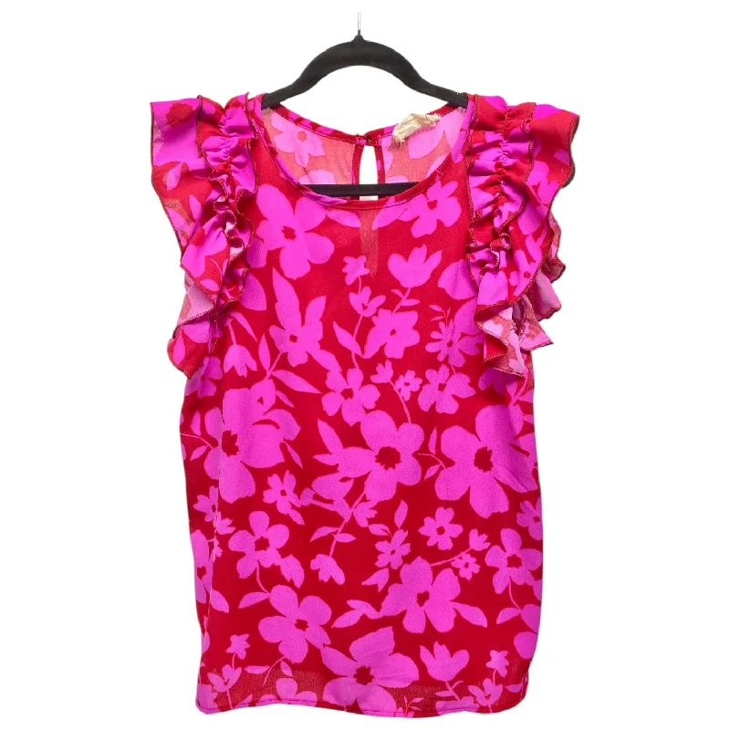 Midnight Sale Top Short Sleeve By Clothes Mentor In Pink & Red, Size: M